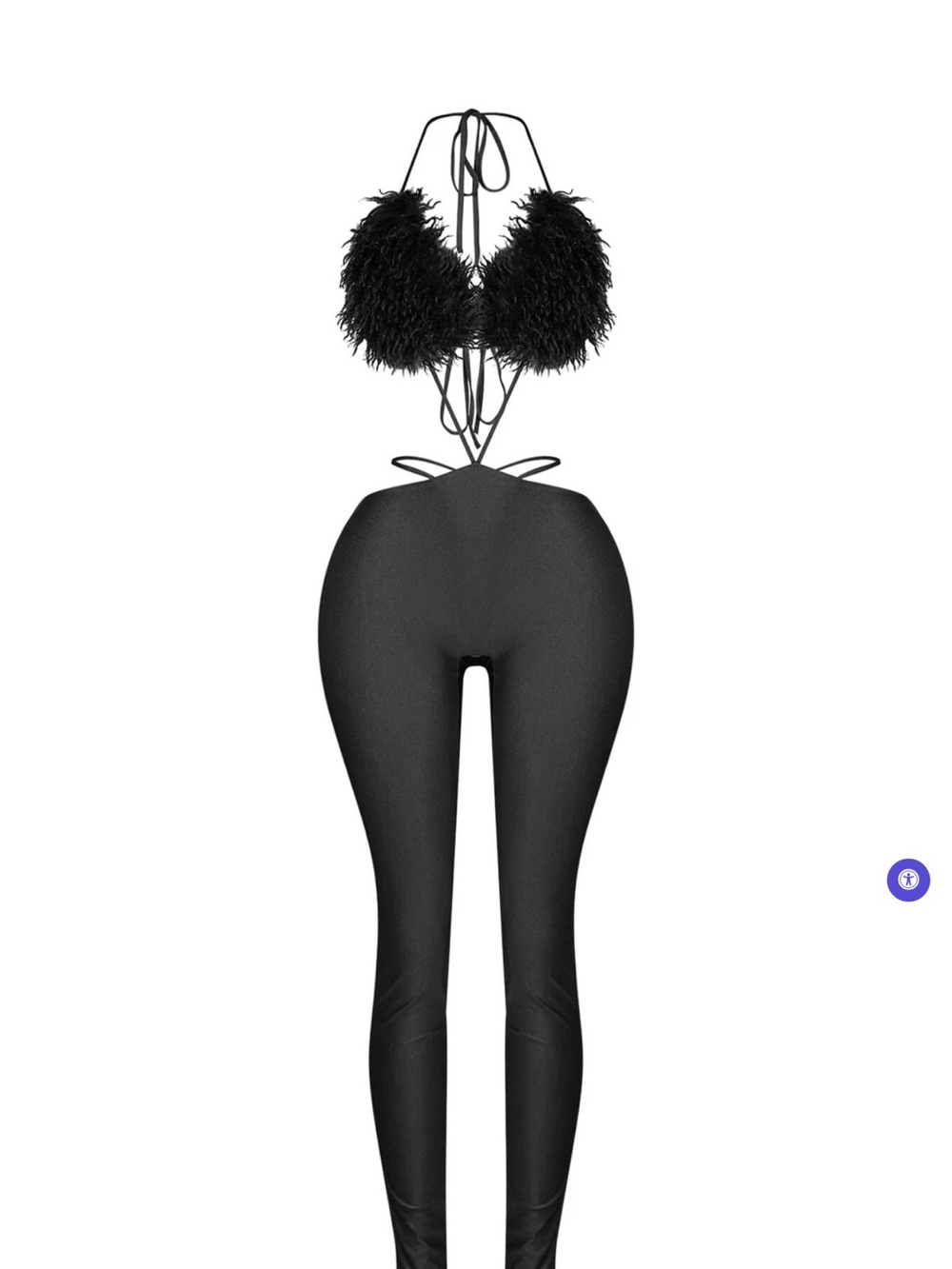 edge Black Feather Halter Jumpsuit